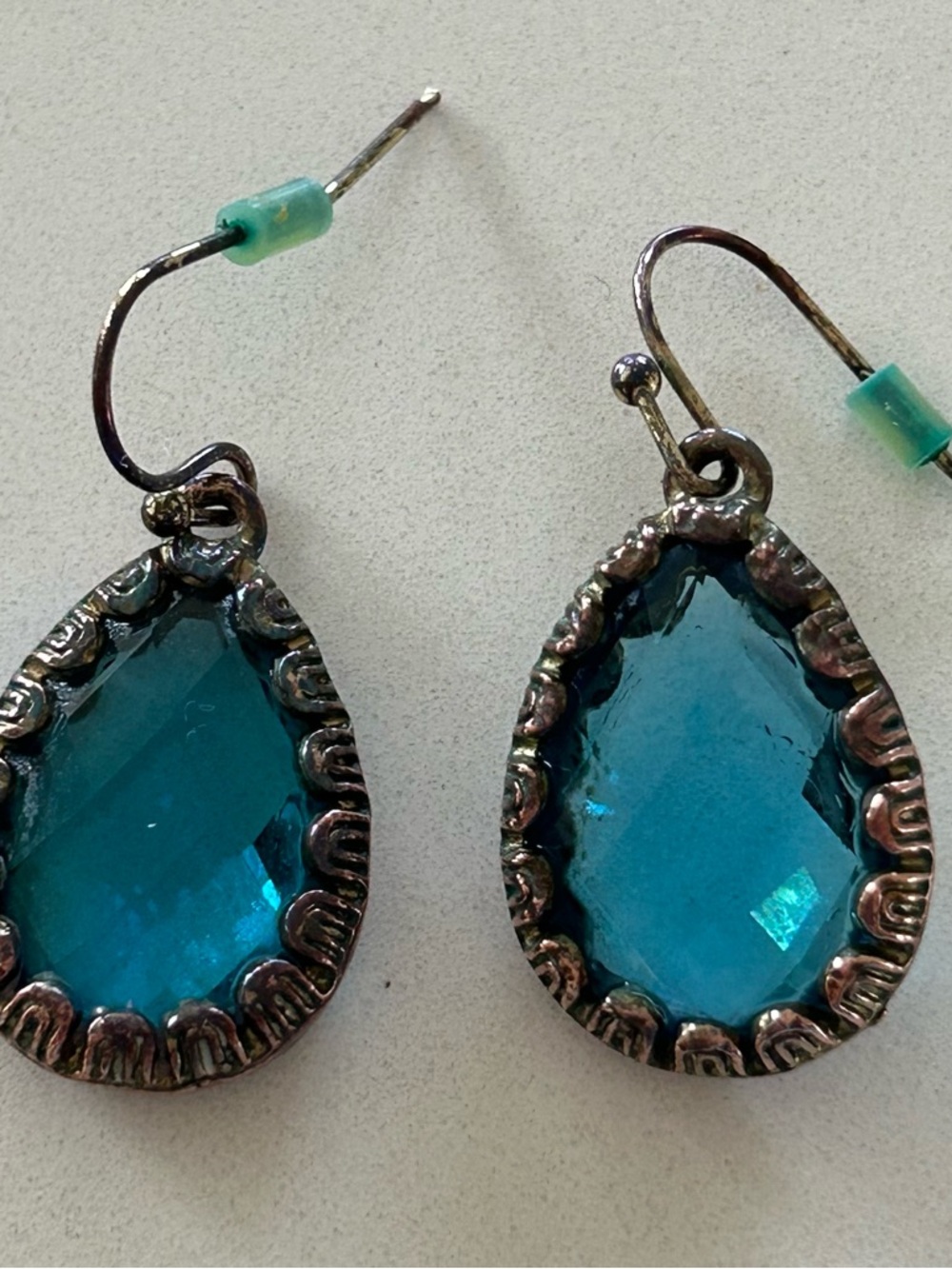 Teardrop Blue Crystal Drop Earrings - Women's Fashion Jewelry
